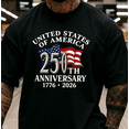 thumbnail image 1 of 250th Anniversary American Graphic Tee, 1776‑2026 Patriotic Casual Loose Fit T‑Shirt for Men, 1 of 4