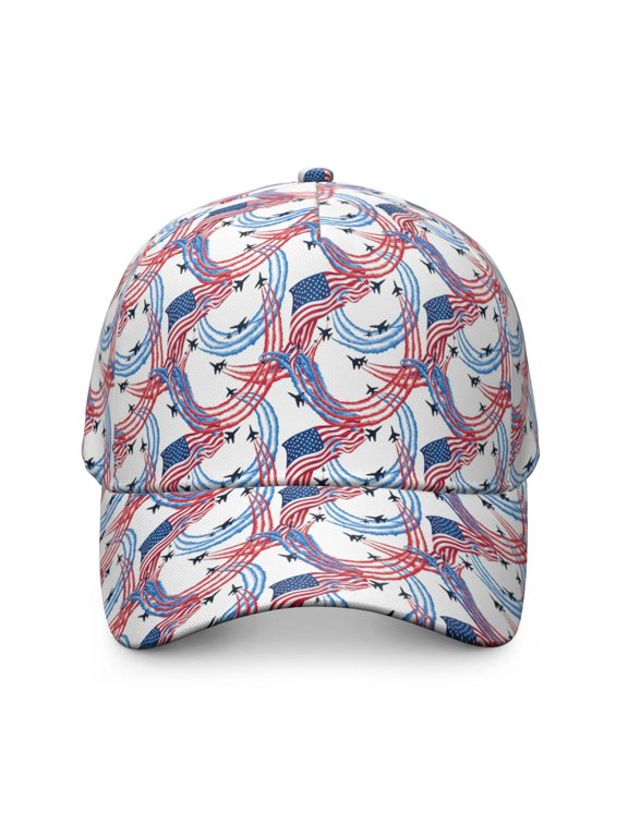 250th Anniversary American Pattern Baseball Cap, Outdoor Travel Cap with Snap Closure & Sweatband, Rigid Flat Brim Gifts for Unisex Men Women