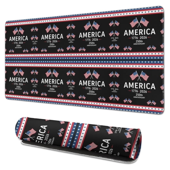 250th Anniversary American Pattern Extended Large Mouse Pad, Desk ...
