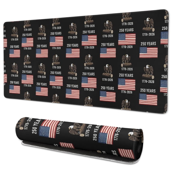 250th Anniversary American Pattern Extended Large Mouse Pad, Large ...