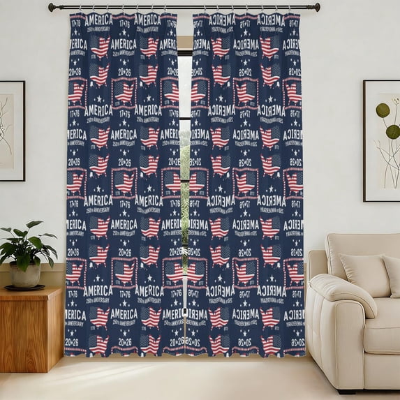 250th Anniversary American Pattern Pinch Pleat Semi Sheer Linen ...
