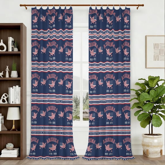 250th Anniversary American Pattern Pinch Pleat Semi Sheer Linen ...