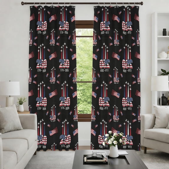 250th Anniversary American Pattern Pinch Pleat Semi Sheer Linen ...