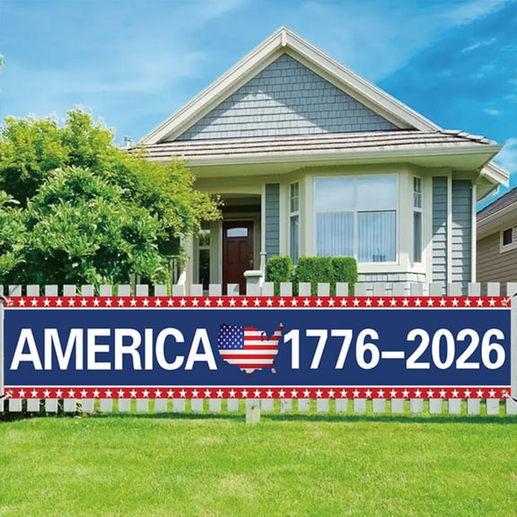 250th Anniversary Banner American 4th of July Patriotic for Outdoor, Indoor