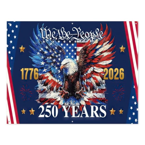 250th Anniversary Banner Decorations  71x91 IN 250 Years America Backdrop Banner 4th of July Independence Day Theme Photography Background Home Garden Outdoor Party Supplies