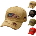 thumbnail image 1 of 250th Anniversary Baseball Cap, Distressed Denim Hat with Embroidered USA Flag, Vintage Ripped Adjustable Snapback for Independence Day, Semiquincentennial and National Holiday Celebration-Black, 1 of 6