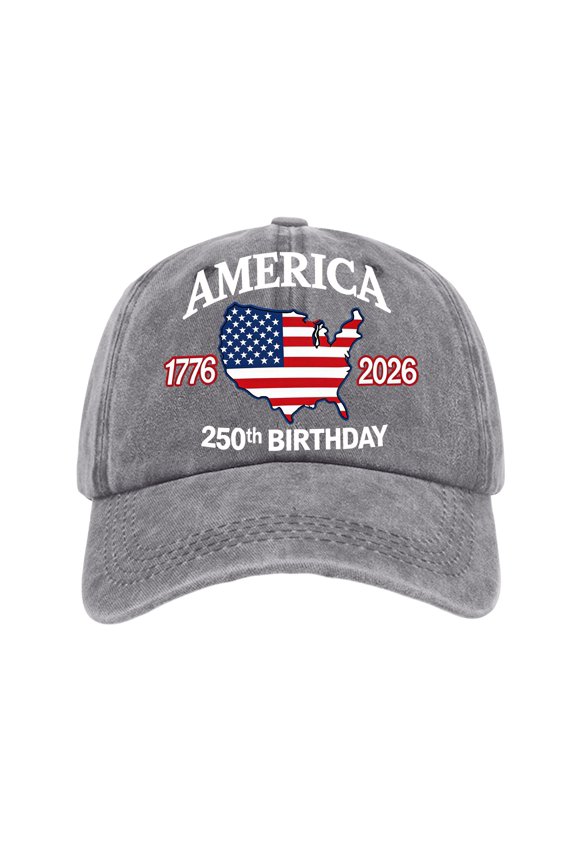 250th Anniversary Baseball Hat 1776-2026 Unisex USA Map Patriotic National Anniversary Cap