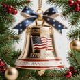 thumbnail image 1 of 250th Anniversary Bell Ornament, Clock-Accented Design Patriotic Hanging Festive Holiday Decor Unique Collectible for History Enthusiasts, 1 of 4