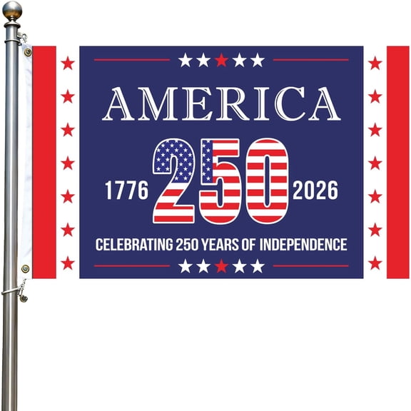 250th Anniversary Blue American Flag 3x5 FT Double Sided, 1776-2026 USA Freedom Banner, UV Fade Resistant Outdoor Patriotic Decor with Brass Grommets for Yard Independence Day 4th of July