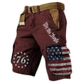 thumbnail image 1 of 250th Anniversary Cargo Shorts for Men Patriotic Graphic Distressed Washed Shorts American Flag We the People Cargo Shorts Outdoor Casual Military Hiking Golf Shorts,Red XL, 1 of 2