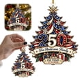 thumbnail image 1 of 250th Anniversary Christmas Ornament,Patriotic 2D Acrylic Keepsake for Christmas Tree,Car,Home Wall Commemorative Holiday Decoration(G), 1 of 6