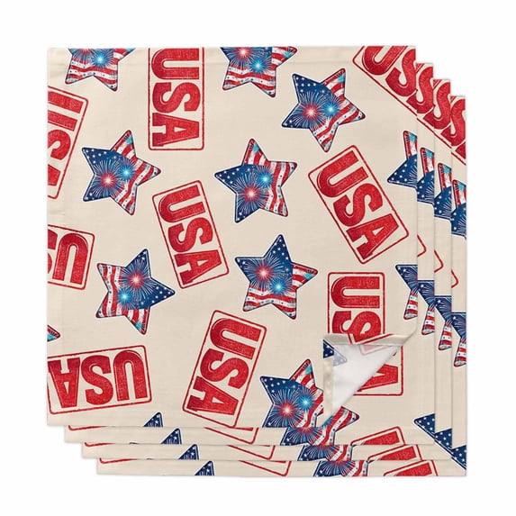 250th Anniversary Cloth Napkins, 4th of July America Freedom Veteran Day Washable and Reusable Dinner Napkins Set of 4, Table Napkin for Kitchen Party Birthday Wedding Hotel Housewarming 20"x20"