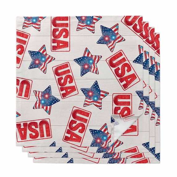 250th Anniversary Cloth Napkins, America Freedom Patriotic Independence Washable and Reusable Dinner Napkins Set of 4, Table Napkin for Kitchen Party Birthday Wedding Hotel Housewarming 20"x20"