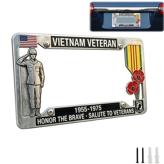 250th Anniversary Commemorative License Plate Frame,Aluminum Vehicle Tag Frame250th USA Patriotic Car Accessory with American Flag, Rustproof Metal Alloy Fits All Vehicles