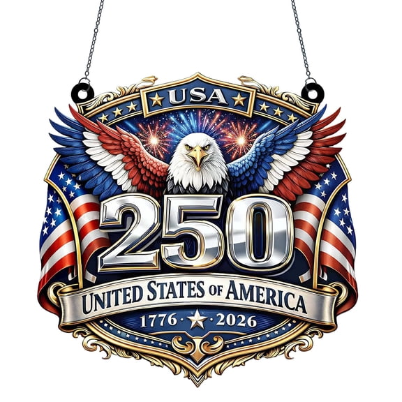 250th Anniversary Diamond Art Hanging Kit for Adult, Special Shaped Rhinestone, DIY Acrylic Diamond Art Painting Window Pendants Home Garden Wall Hanging Kits Hanging Ornament