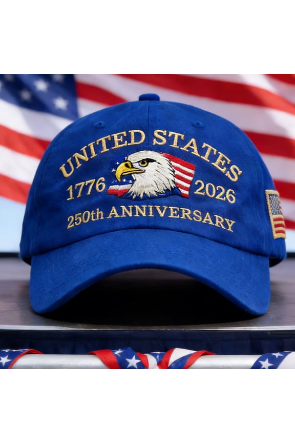 250th Anniversary Eagle Flag Hat America USA Baseball Cap Embroidered 250 Year Patriotic Cap Father Gift