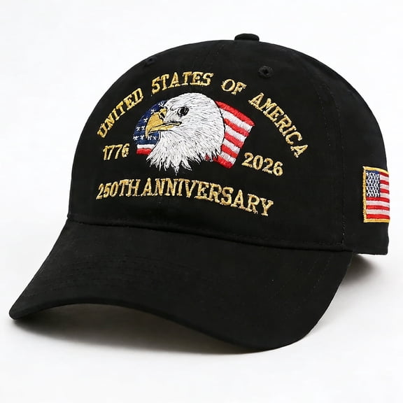 250th Anniversary Eagle Flag Hat America USA Baseball Cap Embroidered 250 Year Patriotic Merchandise Cap Father Gift