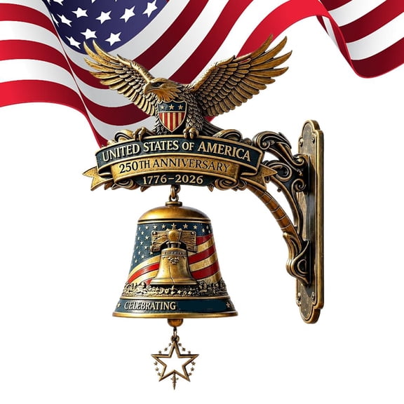 250th Anniversary Eagle Wall Bell, American 250th Anniversary Commemorative Doorbell Resin Eagle Wall Sculpture Wall-Mounted Doorbell for Porch and Home Garden Decoration