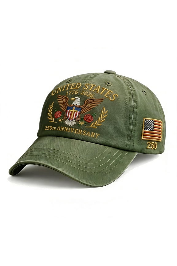 250th Anniversary Embroidered Hat,United States 1776–2026 Patriotic Baseball Cap, Unisex July 4th Freedom Commemorative Hat