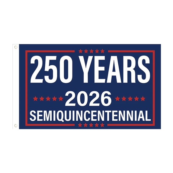 250th Anniversary Flag - 1776-2026 250 Years Patriotic Banner with Brass Grommets for Indoor Outdoor Yard, Garden, Street Decorations, and Photo Backdrop Display, Blue, 35.43x59.06 inch
