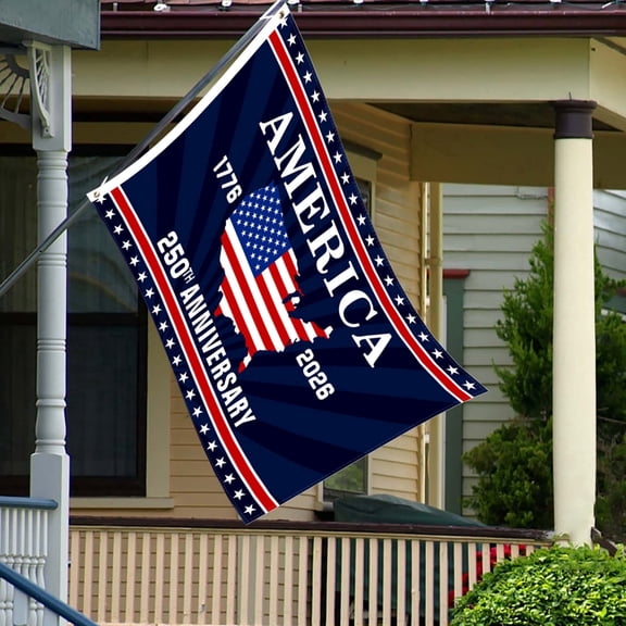 250th Anniversary Flag 3x5 Feet, USA Patriotic Flag for Outdoor and Indoor Display, Commemorating 1776-2026 Milestone, Perfect for Porch, Balcony, and Front Door Decoration