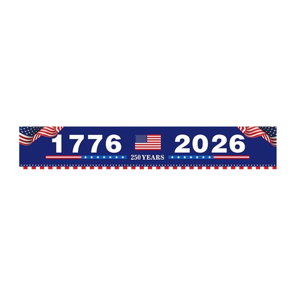 250th Anniversary Flag Of The United States, American Bicentennial Banner, Single-Sided Printed Outdoor Decorative Flag, 50x250cm