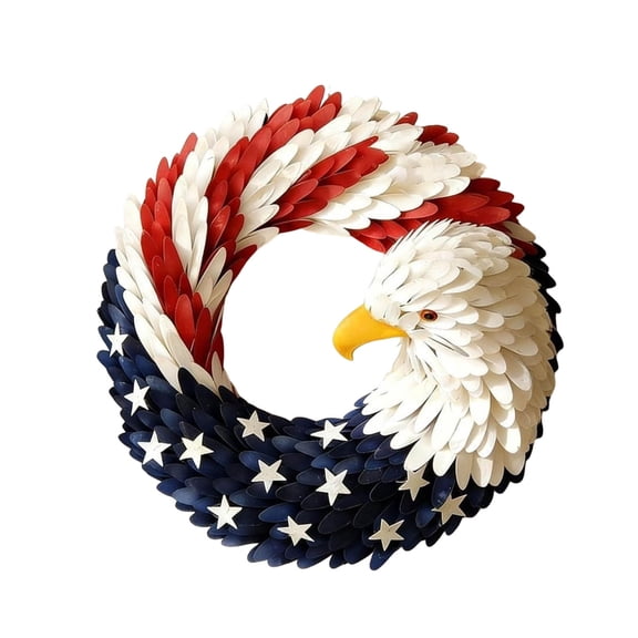 250th Anniversary Flag Wreath Acrylic Eagle Wreath for Front Door USA 250 Independence Day Decor 10in