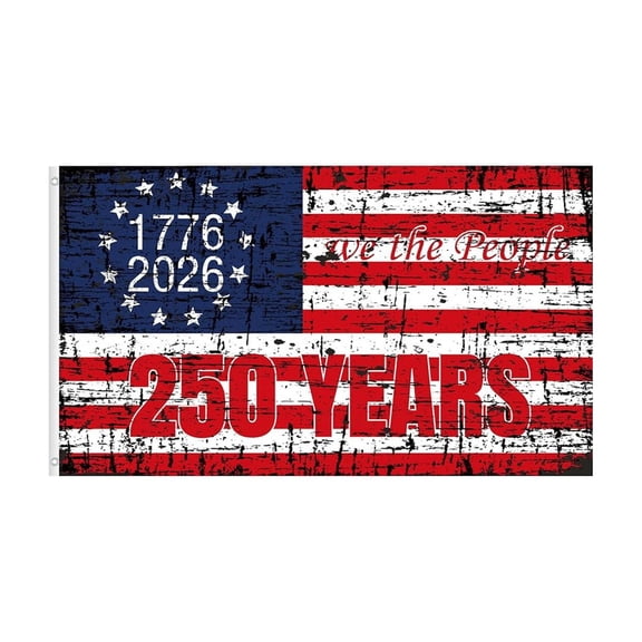 250th Anniversary Flags, 250 Year American Anniversary flag Handheld Flag for Outside 4th of July Independence Day Patriotic Signs Hand Held Flags for Room House Welcome Lawn Backdrop Parade