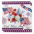 thumbnail image 1 of 250th Anniversary Floral Cloth Napkins, Red Blue Stars 4th of July Washable and Reusable Dinner Napkins Set of 2, Table Napkin for Kitchen Party Birthday Wedding Hotel Housewarming 20"x20", 1 of 9