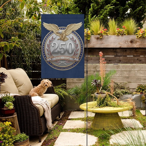 250th Anniversary Garden Flag Eagle Patriotic 1776-2026 USA Celebration Double Sided Yard Decoration, 12x18 Inch
