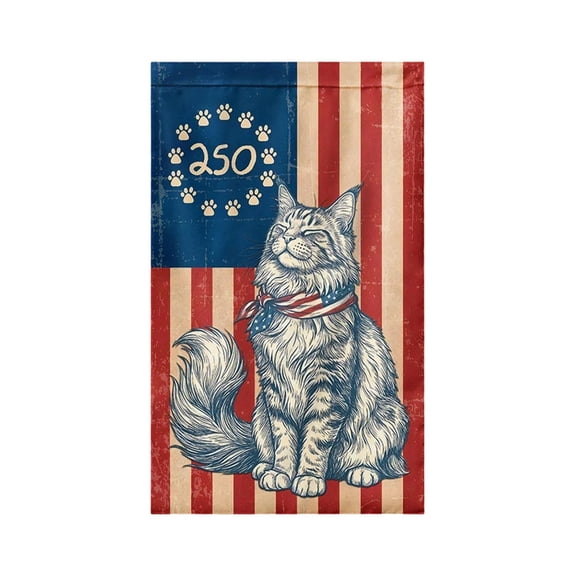 250th Anniversary Garden Flag with Animal, Fishing & Patriotic Designs, Small Patriotic Flags for Independence Day, 4th of July Decorations, 12x18in
