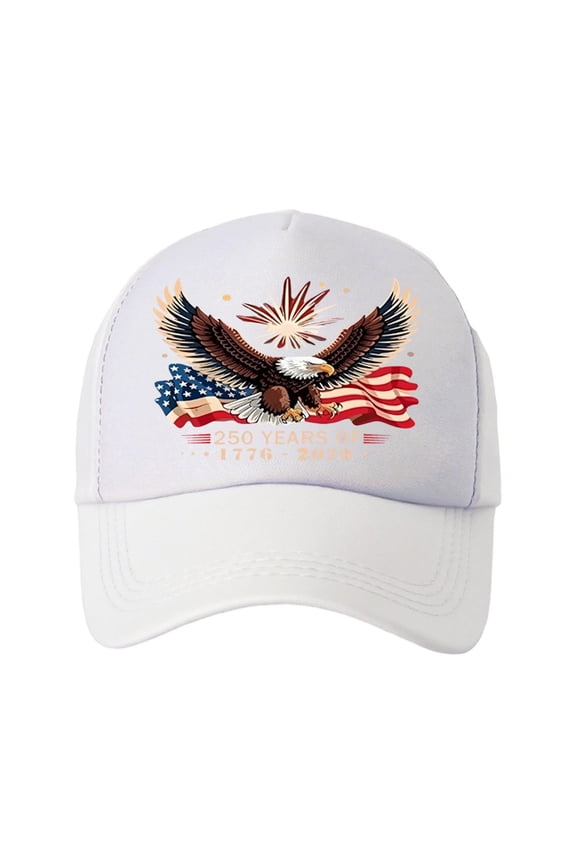 250th Anniversary Hat,250th Anniversary Usa Hat,USA 250th Anniversary Commemorative Cap Patriotic Theme Baseball Cap Unisex Multiple Styles Available,USA Flag Anniversary(White 24-22in)
