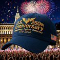thumbnail image 1 of 250th Anniversary Hat, Adjustable Retro Washed Patriotic Cap, Army Edition, Celebrate 250 Years of U.S. History, Navy, 1 of 8
