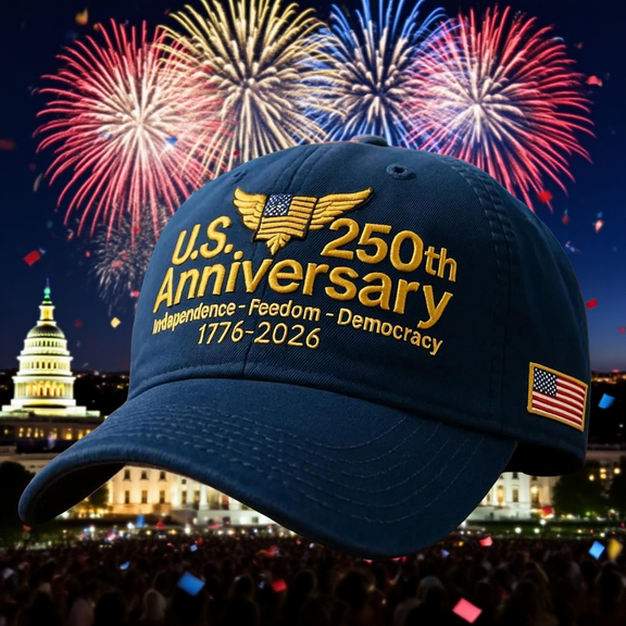 250th Anniversary Hat, Adjustable Retro Washed Baseball Cap, Patriotic U.S. Tribute Hat, Army Edition, Celebrate 250 Years of American History, Made in U.S., Navy