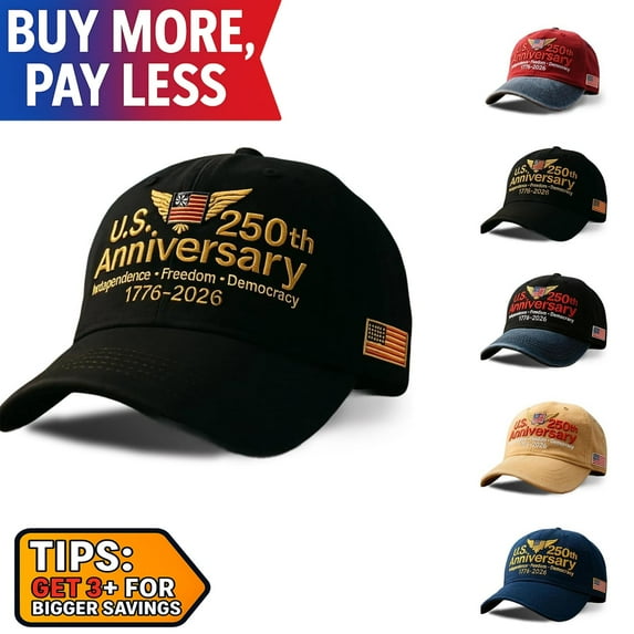 250th Anniversary Hat, Retro Washed Patriotic Cap, Adjustable Army Tribute Style, Celebrate America 250, Made in USA, Historic Commemorative Baseball Gift, Black