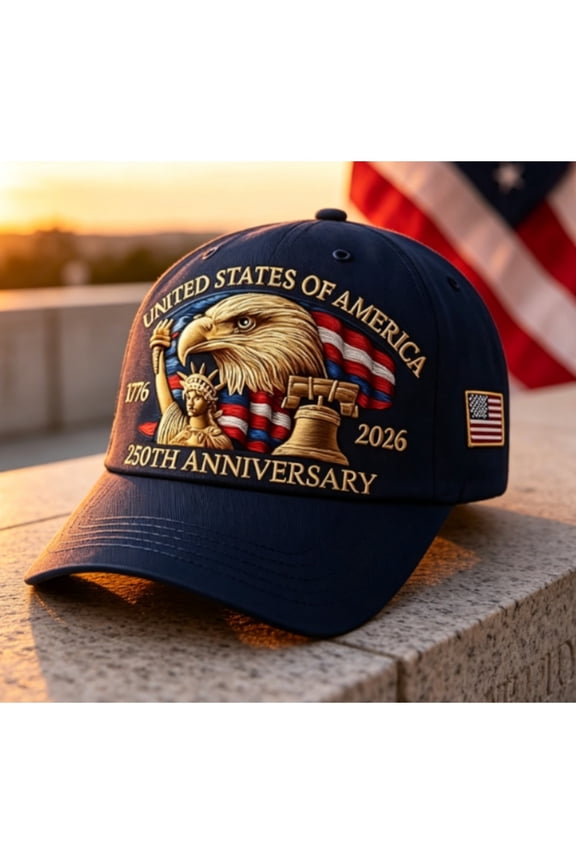 250th Anniversary Hat, United States Anniversary Hat 250th Adjustable Embroidered Baseball Cap, for Men and Wom