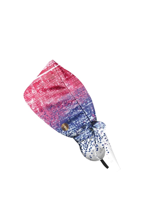 250th Anniversary Independence Day Scrub Cap for Women, Patriotic Working Hat with Ponytail Holder and Buttons, Dust-Proof Nursing Cap for July 4th #0101 Pink