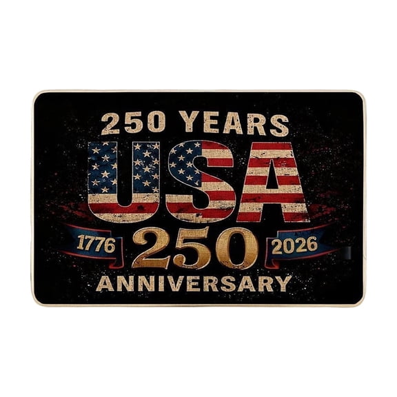 250th Anniversary Independence Day USA Flag Area Rug, Patriotic Decor Carpet for Living Room Bedroom Entryway, Non-Slip Indoor Floor Mat