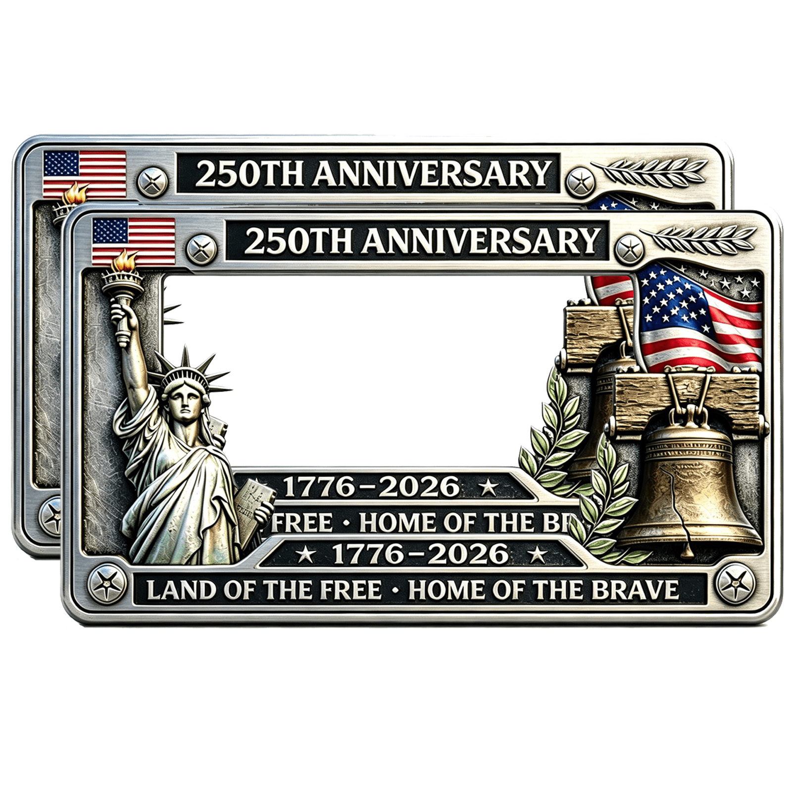 250th Anniversary Iron License Plate Frame, 250th Anniversary