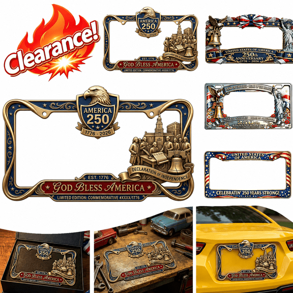 250th Anniversary License Plate Frame, 1776-2026 USA Patriotic Eagle Car Tag Holder, American Commemorative License Plate Cover, United States 250 Year Decoration Gift for Car Lovers
