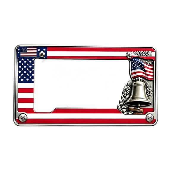 250th Anniversary License Plate Frame, Patriotic Commemorative License Plate with American Flag, Rustproof Metal Alloy Car Accessory