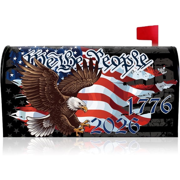 250th Anniversary Mailbox Cover Magnetic, 21" x 18" Standard Size, America Patriotic Mail Post Box Covers, 1776-2026 Independence Day Festival Outdoor Yard Garden Decor