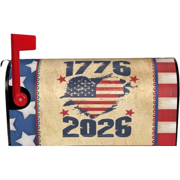 250th Anniversary Mailbox Covers 250th US Birthday 1776-2026 Magnetic Mailbox Wrap Fashion Graphic Post Letter Box Wrap 21x18 in