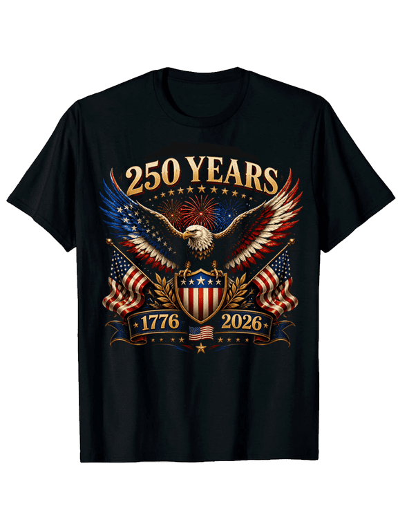 250th Anniversary Mens Patriotic T Shirts USA Flag Retro 1776-2026 Graphic Tee for Men Vintage Independence Day Crewneck Tshirt 2