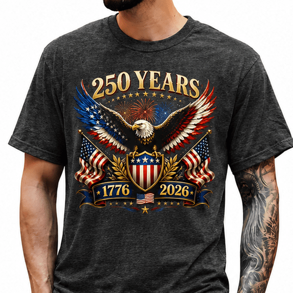 250th Anniversary Mens Patriotic T Shirts USA Flag Retro 1776-2026 Graphic Tee for Men Vintage Independence Day Crewneck Tshirt 2