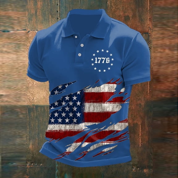 250th Anniversary Mens Polo Shirts Button Down Short Sleeve Usa Shirt 1776-2026 4th Of July Independence Day Patriotic Golf Tee Tops