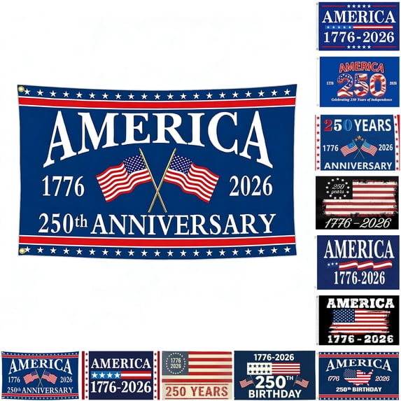 250th Anniversary Merchandise 3x5 FT 250 Anniversary Usa Flag 250 Years America Flag,Usa 250th Anniversary Patriotic Banner, 1776-2026 Independence Celebration, Indoor Outdoor Display,Single