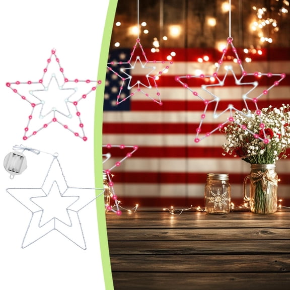 250th Anniversary Merchandise Large Outline Star Light Bright LEDs Mountable Porch Overhang Nighttime Outdoor Illumination Celebration Decor