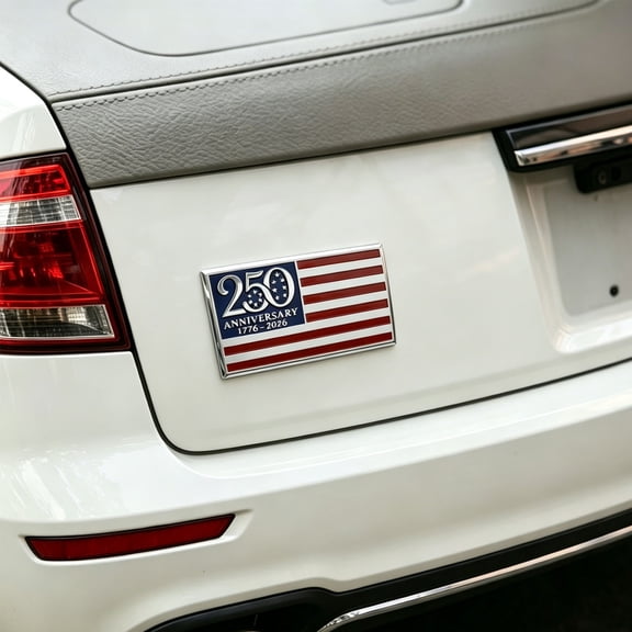 250th Anniversary Metal Flag Emblem Veterans Car Decal 1776-2026 Patriotic Badge for Trucks SUV Rv Cars Auto Vehicle Decoration Garage Decor Gift,1PCS