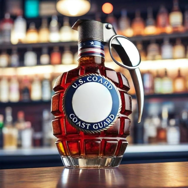 250th Anniversary Military Decanter (17752025), Grenade Bourbon Bottle